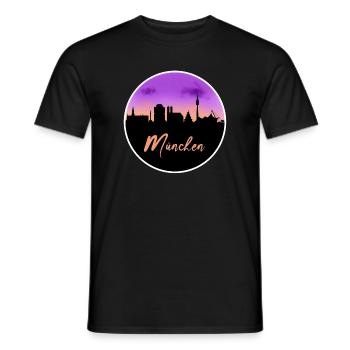 Munich Fine Skyline - T-shirt homme - noir - Devant - AI Model Male 178 light (178cm)