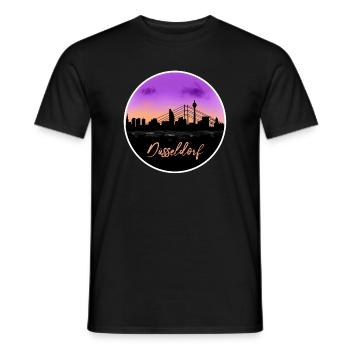 Düsseldorf Fine Skyline - Männer T-Shirt - Schwarz - Vorne - AI Model Male 178 light (178cm)