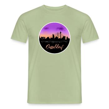 Düsseldorf Fine Skyline - Männer T-Shirt - Sage - Vorne - AI Model Male 178 light (178cm)