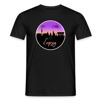 Leipzig Fine Skyline - T-shirt homme - noir - Devant - AI Model Male 178 light (178cm)
