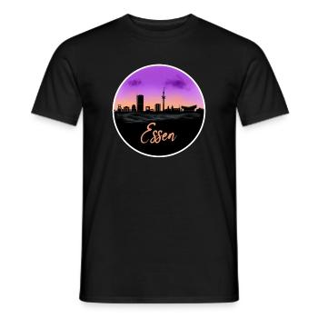 Essen Fine Skyline - Männer T-Shirt - Schwarz - Vorne - AI Model Male 178 light (178cm)
