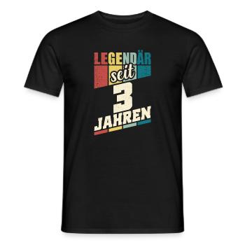 3. Geburtstag Legendär Seit 3 Jahren Legende 3 - Männer T-Shirt - Schwarz - Vorne - AI Model Male 178 light (178cm)