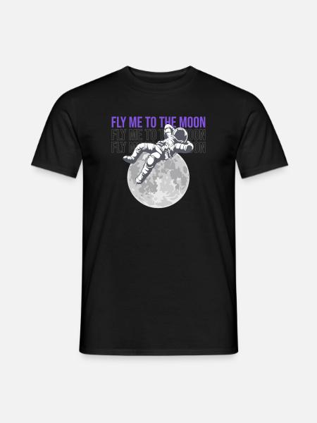 Fly me to the moon - Raumfahrt - Männer T-Shirt - Schwarz
