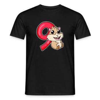 9 Birthday 9 years old with animal motif - nine - Men's T-Shirt - black - Front - AI Model Male 178 light (178cm)