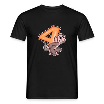 4 ans 4 ans avec motif animal - quatre - T-shirt homme - noir - Devant - AI Model Male 178 light (178cm)
