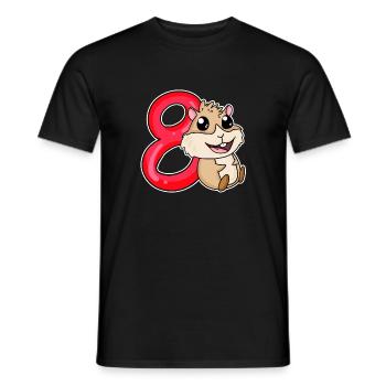 8 Birthday 8 years old with animal motif - eight - Men's T-Shirt - black - Front - AI Model Male 178 light (178cm)