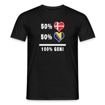 Bosnia and Denmark 100% genius flag - Men's T-Shirt - black - Front - AI Model Male 178 light (178cm)