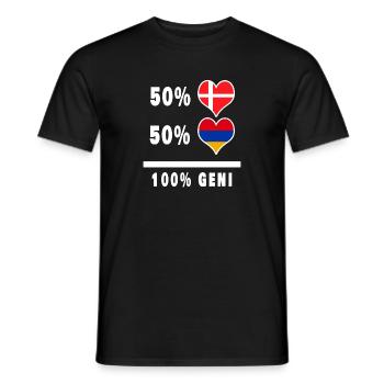 Armenia and Denmark 100% genius flag - Men's T-Shirt - black - Front - AI Model Male 178 light (178cm)