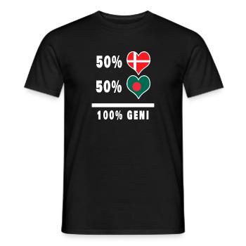 Bangladesh and Denmark 100% genius flag - Men's T-Shirt - black - Front - AI Model Male 178 light (178cm)