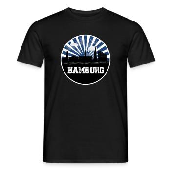 Hamburg Home Game Skyline - Men's T-Shirt - black - Front - AI Model Male 178 light (178cm)