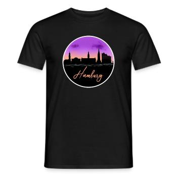 Hamburg Fine Skyline - Männer T-Shirt - Schwarz - Vorne - AI Model Male 178 light (178cm)