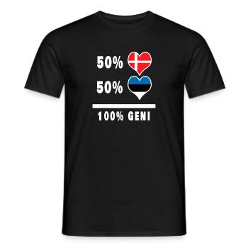 Estonie et Danemark 100% drapeau de génie - T-shirt homme - noir - Devant - AI Model Male 178 light (178cm)