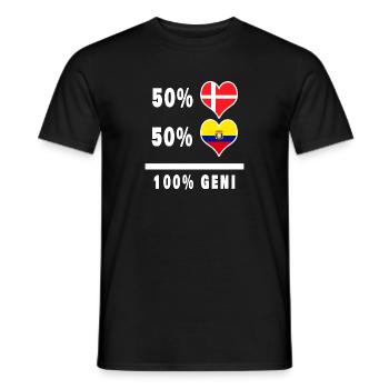 Ecuador and Denmark 100% genius flag - Men's T-Shirt - black - Front - AI Model Male 178 light (178cm)