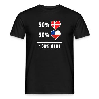 Chile und Dänemark 100% geniale Flagge - Männer T-Shirt - Schwarz - Vorne - AI Model Male 178 light (178cm)