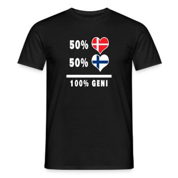 Finlande et Danemark 100% drapeau de génie - T-shirt homme - noir - Devant - AI Model Male 178 light (178cm)