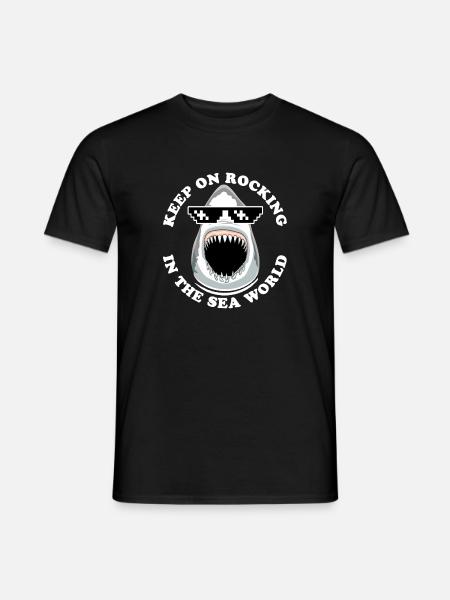 Requin Avec Lunettes De Soleil - T-shirt homme - noir