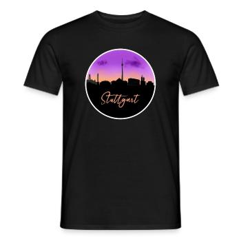 Stuttgart Fine Skyline - T-shirt homme - noir - Devant - AI Model Male 178 light (178cm)