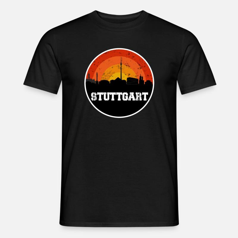Stuttgart Skyline - Männer T-Shirt - Schwarz