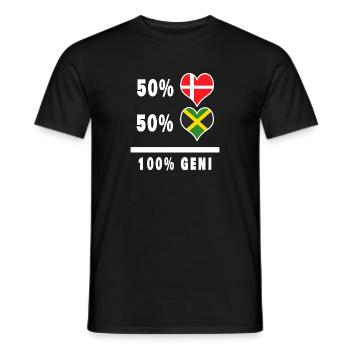 Drapeau 100% génie de la Jamaïque et du Danemark - T-shirt homme - noir - Devant - AI Model Male 178 light (178cm)