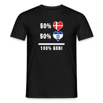 Israël et Danemark 100% drapeau de génie - T-shirt homme - noir - Devant - AI Model Male 178 light (178cm)