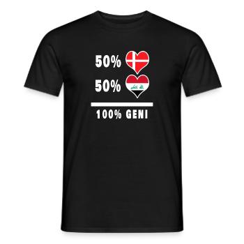 Irak et Danemark 100% drapeau de génie - T-shirt homme - noir - Devant - AI Model Male 178 light (178cm)