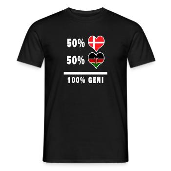 Kenya et Danemark 100% drapeau de génie - T-shirt homme - noir - Devant - AI Model Male 178 light (178cm)
