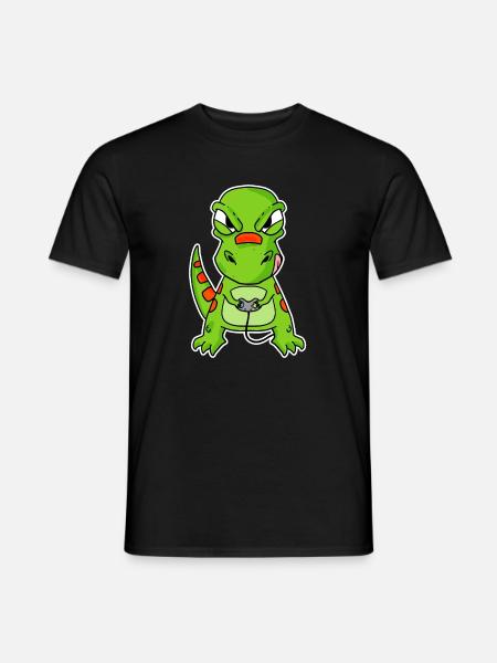 Dino Gamer Gaming Zocken Zocker - Men's T-Shirt - black