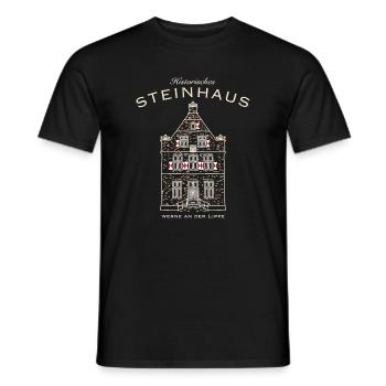 Werne, Historisches Steinhaus, Kreis Unna, NRW - Männer T-Shirt - Schwarz - Vorne - AI Model Male 178 light (178cm)