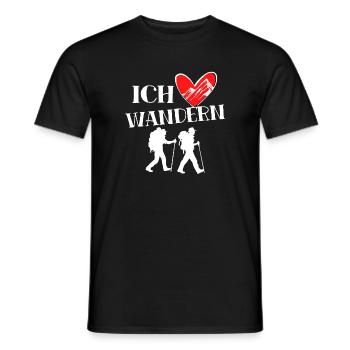 Bergwandern Ich Liebe Wandern Herz Statement - Männer T-Shirt - Schwarz - Vorne - AI Model Male 178 light (178cm)