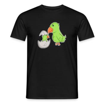 Vogel Familie - Vogel mit Baby - Papagei - Männer T-Shirt - Schwarz - Vorne - AI Model Male 178 light (178cm)