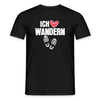 Bergwandern Herz Ich Liebe Wandern Statement Berge - Männer T-Shirt - Schwarz - Vorne - AI Model Male 178 light (178cm)