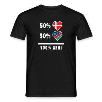 Namibia and Denmark 100% genius flag - Men's T-Shirt - black - Front - AI Model Male 178 light (178cm)
