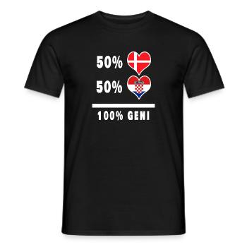 Croatie et Danemark 100% drapeau de génie - T-shirt homme - noir - Devant - AI Model Male 178 light (178cm)