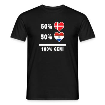 Paraguay et Danemark 100% drapeau de génie - T-shirt homme - noir - Devant - AI Model Male 178 light (178cm)