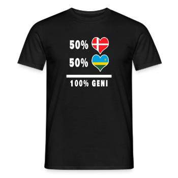 Ruanda und Dänemark 100% geniale Flagge - Männer T-Shirt - Schwarz - Vorne - AI Model Male 178 light (178cm)