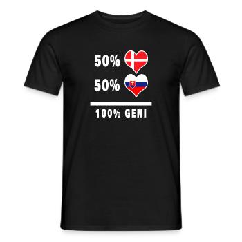 Slovaquie et Danemark 100% drapeau de génie - T-shirt homme - noir - Devant - AI Model Male 178 light (178cm)
