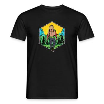 Randonnées Randonnées Randonnées Randonnées Randonnées - T-shirt homme - noir - Devant - AI Model Male 178 light (178cm)