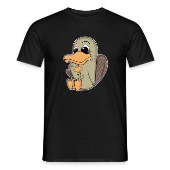 Schnabeltier Familie - Schnabeltier mit Baby - Männer T-Shirt - Schwarz - Vorne - AI Model Male 178 light (178cm)