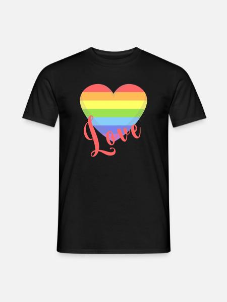 t-skjorte elsker gay lgbt hjerte lgbtqia+ gaveide - T-skjorte herre - svart