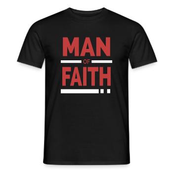 Mann des Glaubens | Christliche Typografie - Männer T-Shirt - Schwarz - Vorne - AI Model Male 178 light (178cm)