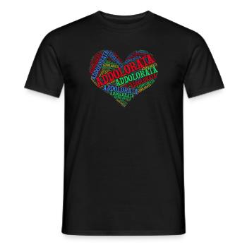 t-shirt Addolorata t-shirt coeur nuage de mots - T-shirt homme - noir - Devant - AI Model Male 178 light (178cm)