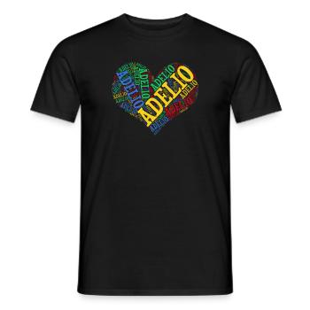 Adelio t-shirt t-shirt nuage de mots idée cadeau - T-shirt homme - noir - Devant - AI Model Male 178 light (178cm)