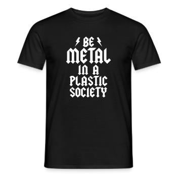 Be Metal In A Plastic Society Fourchette frite Métal - T-shirt homme - noir - Devant - AI Model Male 178 light (178cm)