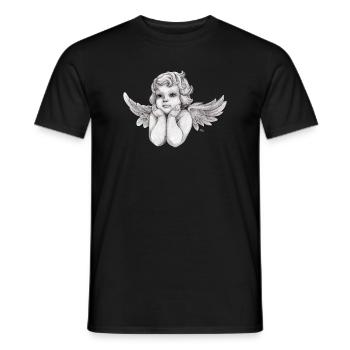 Petit ange chérubin rêveur - T-shirt homme - noir - Devant - AI Model Male 178 light (178cm)