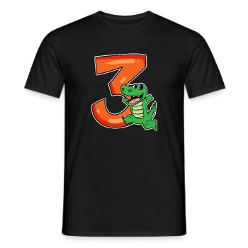 3 anniversaire 3 ans avec motif animal - trois - T-shirt homme - noir - Devant - AI Model Male 178 light (178cm)