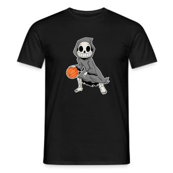 Grim Reaper plays basketball - Men's T-Shirt - black - Front - AI Model Male 178 light (178cm)