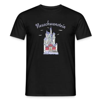 Neuschwanstein Castle, Bavaria in Germany - Men's T-Shirt - black - Front - AI Model Male 178 light (178cm)