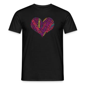 T-Shirt Sicilia Acquedolci Wortwolke Herz - Männer T-Shirt - Schwarz - Vorne - AI Model Male 178 light (178cm)