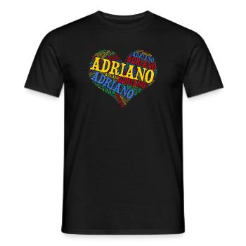 Adriano coeur t-shirt word cloud t-shirt - T-shirt homme - noir - Devant - AI Model Male 178 light (178cm)