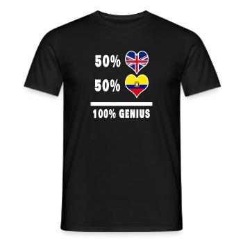 Equateur et Grande-Bretagne 100% Genius Flag - T-shirt homme - noir - Devant - AI Model Male 178 light (178cm)